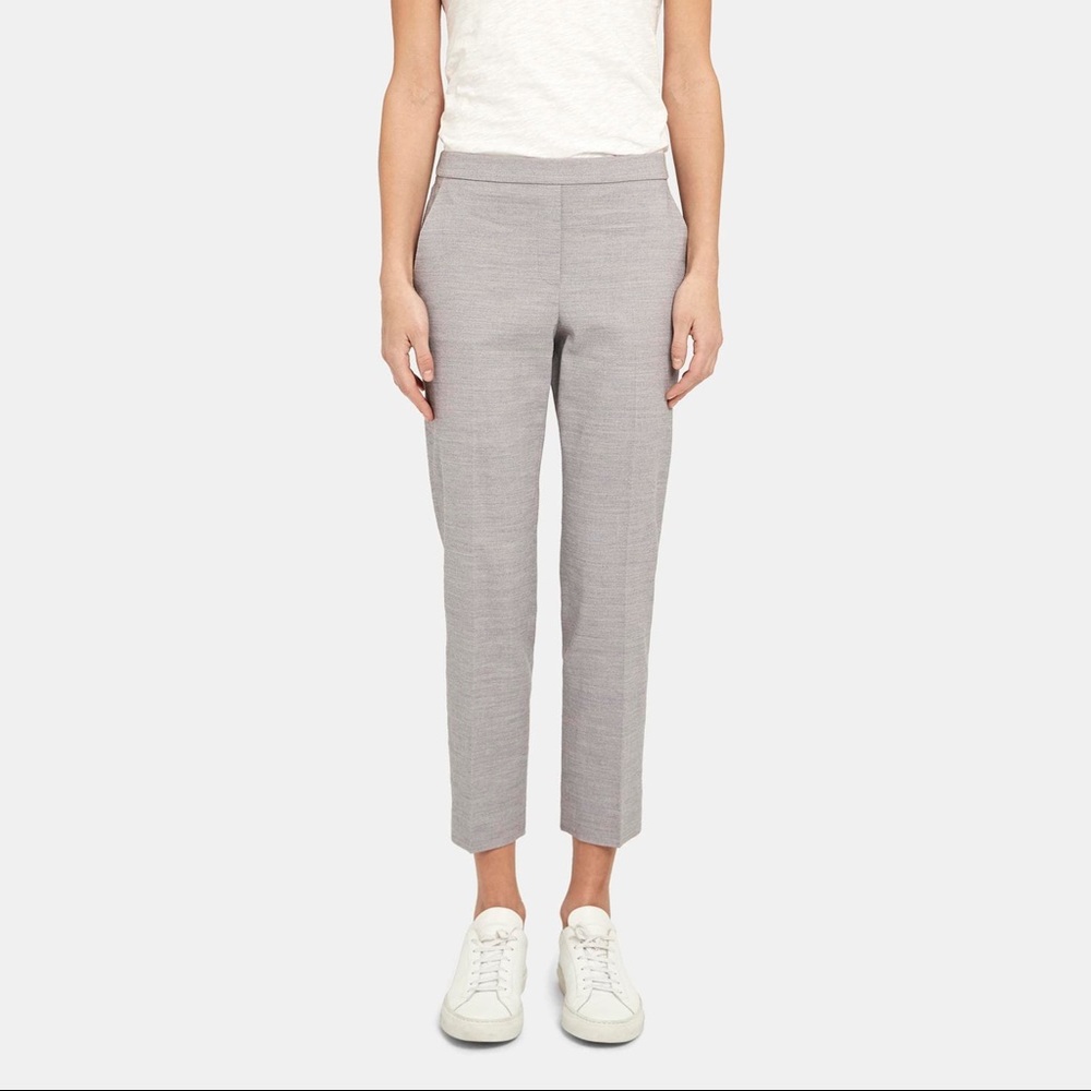 NWOT Theory Cropped Linen Pull On Pant